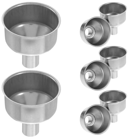 CONGARTENO 10 pièces Entonnoirs de Cuisine en Acier Miniatures Entonnoir Métallique Réutilisable pour Transfert Huile Vin et Fluide Compact et Pratique pour Usage Quotidien