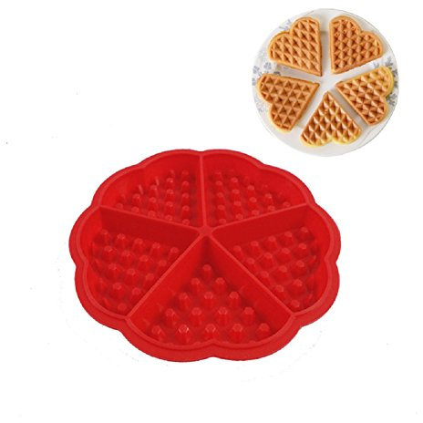 hangnuo gofres con forma de corazón para galletas molde cavidad 5 pasteles molde DIY de silicona molde para hornear decoración herramientas