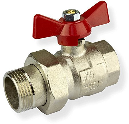 Stabilo-Sanitaer Kugelhahn 1/2 Zoll DN15 mit Flügelgriff für Wasser Messing Kugelventil Absperrventil Heizung Absperrhahn