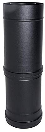Elemento telescopico canna fumaria tubo coassiale nero D. 80/130 550/940 mm CE in acciaio 316 per stufa pellet Made in Italy UNI 1856/2