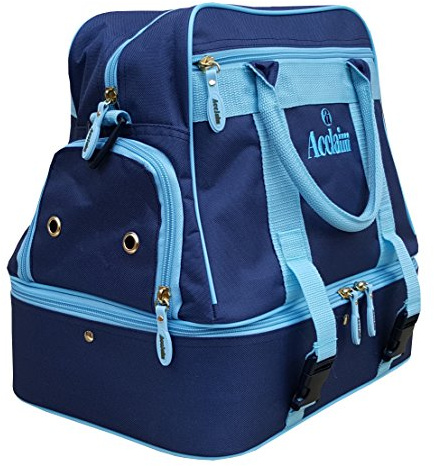 Farne Rasen-Bowling-Tasche, Nylon, für vier Kugeln, grün, Navy Blue/Sky Blue