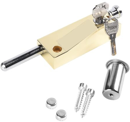 Serratura Universale per Porta, Garage, Cancello e Capannone - Oro, 2 Chiavi, Interni ed Esterni