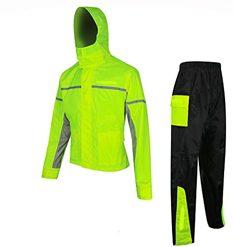 PRO FUTURE Regenanzug, komplett, wasserdicht, für Motorrad, Roller, Neongelb, 2XL