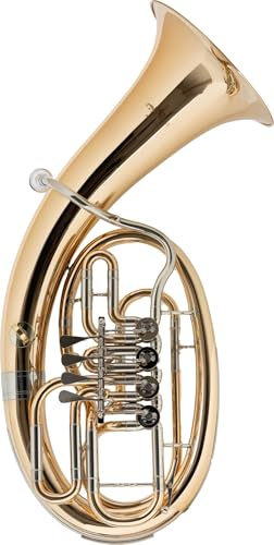 Lechgold BH-19/4GL Bariton - aus Goldmessing - Stimmung: Bb - Bohrung: 14,8 mm - 4 Drehventile mit Minibal-Gelenken - inkl. Leichtkoffer und Mundstück