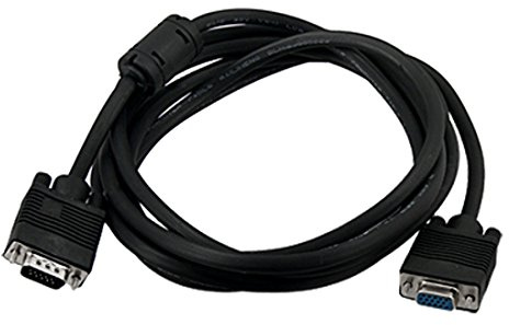 Ruilogod Vega Male a VGA MONITOR FEMENINO EXTENCION CABLE NEGRO 3 metros