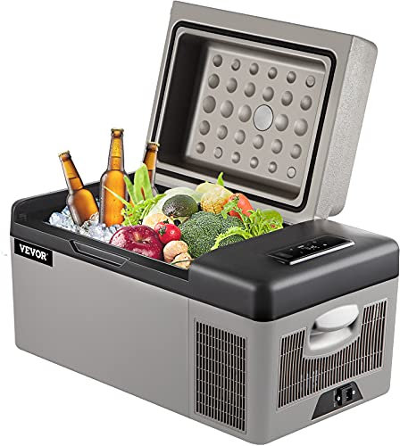 VEVOR VBENLEM Mini Réfrigérateur de Voiture Mini Frigo Portable Électrique 45W avec Panneau Numérique -20 à 20℃ pour Garder la Fraicheur des Boissons et Bieres 0.2 kw.h/24 h Camping 56x29x30CM (20L)