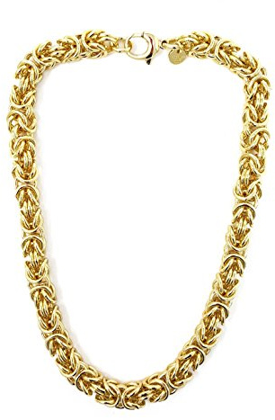 Byzantiner Königskette rund 18kt vergoldet oder Doublé 10mm breit Länge wählbar, Halskette Herren-Kette Damen Geschenk Schmuck ab Fabrik Tendenze-Italy