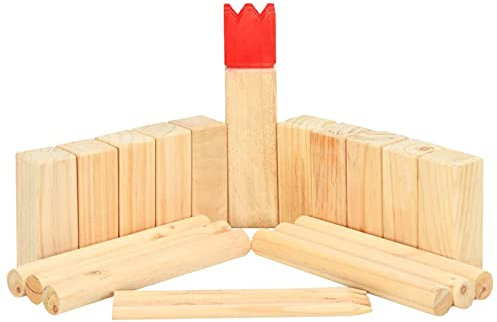 Générique Hof-Spiel Set | Hinterhof Set, Wikinger Schachspiel aus Hartholz ohne Knoten für die Familie