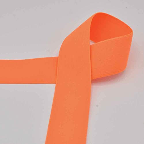 Elastic-Bund, Gummibund, Gummiband, 40 mm breit - 3 Meter, Neon Orange