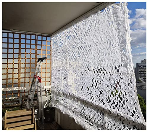 AITAF Tarnnetz Weiß für Balkon den Innenbereich oder Außenbereich Abdeckung Sichtschutz Dekoration Tarnung Camouflage Netz für Garten Wohnzimmer Kinderzimmer Freizeit (Size : 4m x 6m)