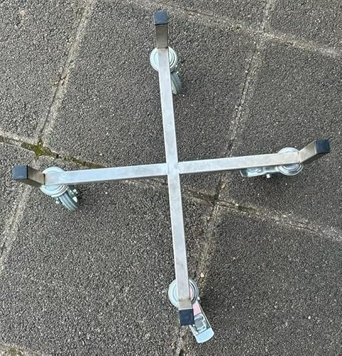 Schlögel GmbH Metall Fassroller Tonnenroller X-SVR-D-560 Belastung 610mm | Für runde und quadratische Fässer, Rad-Durchmesser 80mm, Edelstahlradgehäuse, Belastung bis 560kg