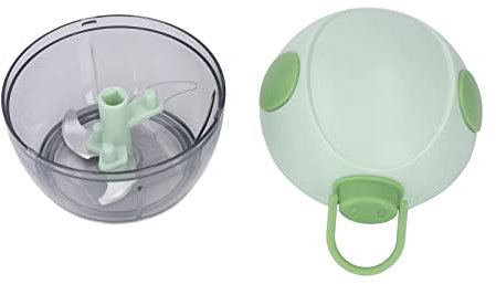 Mini Hachoir Manuel Broyeur à Ail Multifonctionnel, Mini Hachoir à Main avec Ficelle, Robot Culinaire Portable, Mélangeur pour Légumes, Fruits, Noix, Oignons(Vert b)