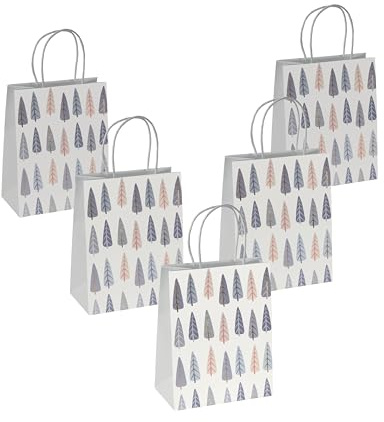 SIGEL Premium Geschenktüten Tannenbäume 18 x 23 cm 5er Set