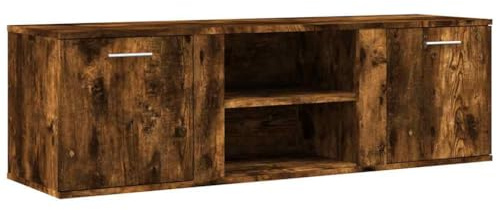 vidaXL TV Cabinet Smoked Oak 120x34x37 cm Engineered Wood