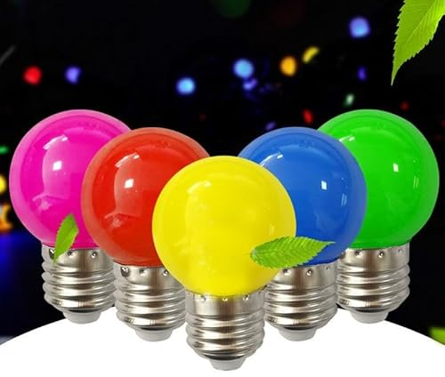 5 Pack Colorful E27 B22 1W 2W 3W 5W 220V Red Blue Green White Yellow Warm Color RGB Bulb Energy Saving LED Golf Light Globe Light(B22,White_5W)