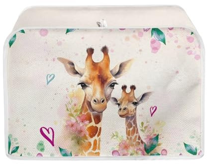 Kuh-Sonnenblumen-Toaster-Abdeckung, 4 Scheiben, waschbare Brotoaster-Abdeckung, Brotbackmaschinen-Abdeckung, Staub- und Fingerabdruckschutz, kleines Küchengerät, Weiß