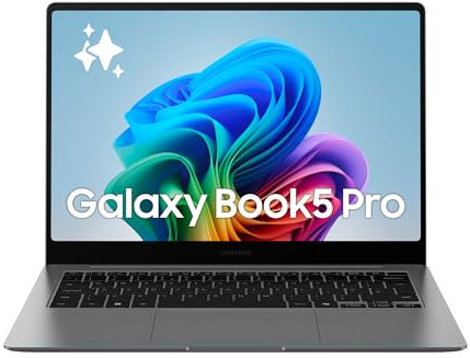 Samsung Galaxy Book5 Pro 14, Copilot+ PC, Ordinateur Portable avec IA, Processeur Intel Core Ultra 7, Mémoire 16 Go RAM, Stockage 512 Go, Clavier AZERTY FR, Anthracite