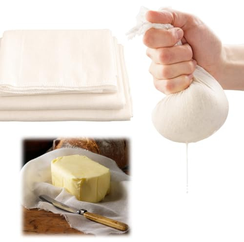 4 stycken återanvändbara nöt- och mjölkfilter, mjölkfilter för sil, ostduk för sil av juice, mandel, sojamjölk, dumplingfyllningar (80 cm)