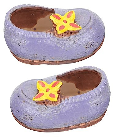UPKOCH Unique Imitated Shoe Shape Flower Pots Small Plant Pots Ceramic Succulent Decorative Indoor Plant