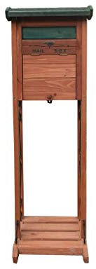 CQIKRWGWS Buzón de Correos Vertical Impermeable de Gran Capacidad, de Madera Natural, para periódicos, revistas, Seguridad, para Pared Exterior, Bodas (39,5 × 35,5 × 120 cm)