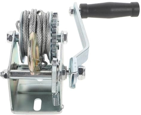WTLONBF Hand Crank Winch, 500lb Mini Manual Winch Heavy Duty Steel Cable Portable Hand Crank Towing Boat Trailer Loading Winches Material Handling Tools,for Trailer, Boat (1 500lb)