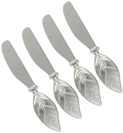 MAGICLULU 4 Pièces Couteaux à Tartiner Couteaux à Beurre Inoxydable Épandeurs à Fromage et Confiture Design Européen Forme pour Événements et Réceptions