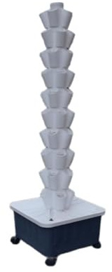 Sistema di coltivazione idroponica, torre verticale da giardino a 10 strati per la casa, serra per interni ed esterni, coltivazione di erbe, frutta e verdura, con pompa idratante, adattatore, vasi a
