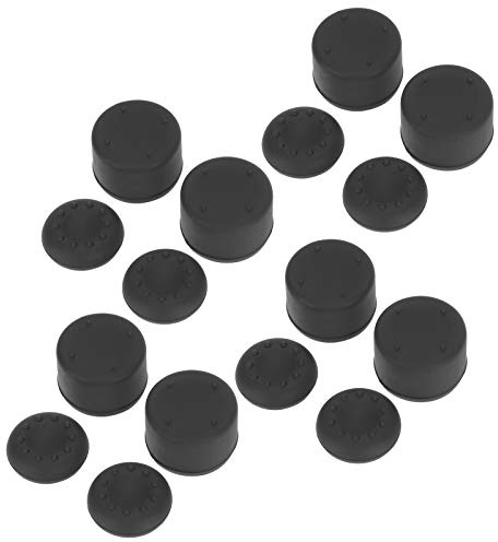 Tomantery Silicone Non-Slip Joystick Cover Set, Durable Thumb Stick Grips for Gamepad, 4 Pack Button Caps for , Black