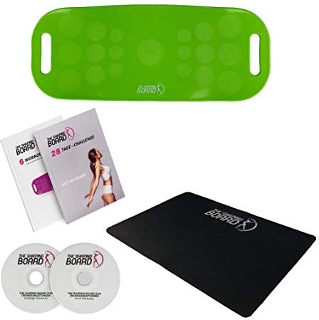 Shaping Board inkl. 28 Tage Challenge, Schritt für Schritt zum Wohlfühl-Körper - Balance Board mit spezieller Unterlage und Zwei DVDs - Grün
