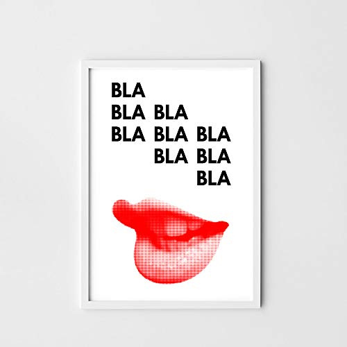 Boris Draschoff Hochwertiger Kunstdruck Poster Print – Bla bla bla - Künstler A3 – 297mm x 420mm Badezimmer Deko Bilder Wohnzimmer Poster & Kunstdrucke | Lieferung ohne Rahmen