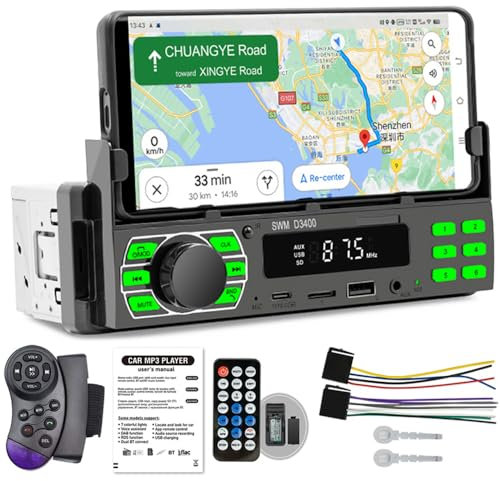 PolarLander Autoradio Lettore Stereo Telefono Bluetooth AUX-in MP3 FM/USB / 1 DIN/SWC Telecomando/Telecomando 12V Car Audio
