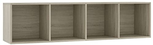 vidaXL Bücherregal TV Schrank Wandregal Hängeregal Aktenregal Standegal Büroregal Lowboard Fernsehschrank Fernsehtisch Sonoma-Eiche 143x30x36cm