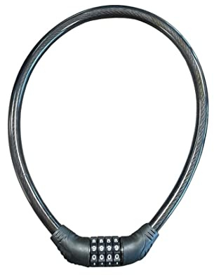 Bike Lock Scooter Bicycle Motorcycle Cable Chain Locks, 4-Digit Secure Combinations Long, Heavy Duty Cables Black