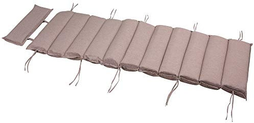 Detex Coussin pour Chaise Longue Coussin avec Oreiller Résistant à l'eau Réspirant Gris Crème 177x58x7cm Jardin Balcon terrasse