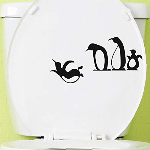 WC-Aufkleber Vinyl Pinguine Aufkleber für Toilette WC (12.7x25 cm, 2Stück)