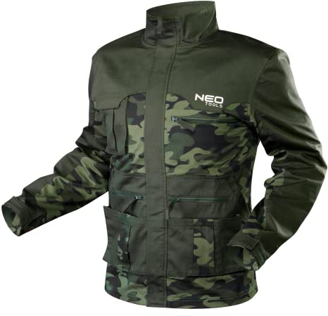 NEO TOOLS Arbetsjacka | Storlekar S–XXL | CAMO | verkstad arbetskläder | Arbetsskydd fabrik | EN ISO 13688:2013 (XXXL)