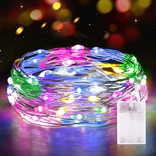 Vacoulery Stringa Luci Led, 2M 20 luci led a Batteria Catene luminose Ghirlanda Luminosa Rame filo Lucine Fata Luci Esterni Interni Decorative per Natale Matrimonio Festa letto Camera