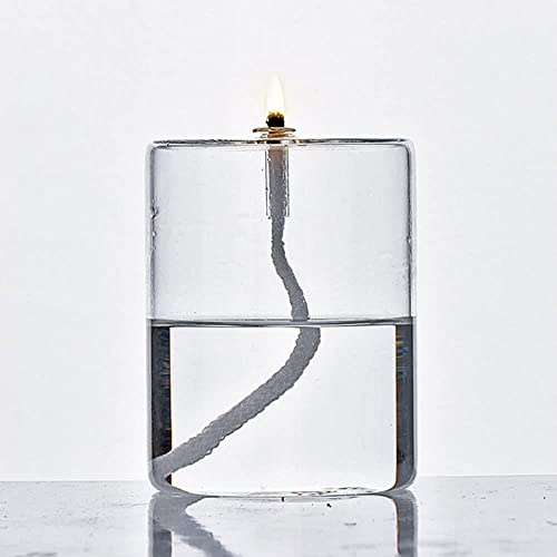 DLSixYi Lampada a Olio di Cherosene Creativa Lampada a Olio Moderna in Vetro Trasparente Portacandele in Vetro Illuminazione di Emergenza per la casa Lampada a Burro Lampada a Petrolio Senza Fumo per