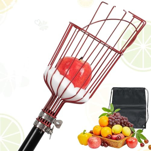 Qcwwy Cesta Recolectora de Frutas con Diseño Desmontable, Evita la Oxidación, Operación Segura y confiable: Recoja Aguacates, Naranjas, Caquis y Más, Ideal para Tuberías de 3 Cm de