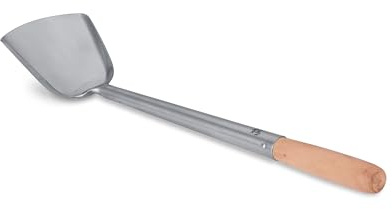 Craft Wok Espátula de wok mediana de acero inoxidable con mango ergonómico de madera, utensilio de cocina asiático tradicional / 732W5