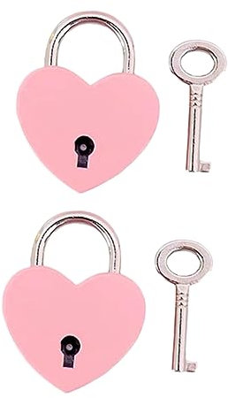 KONTONTY Schlüssel Schloss Für Koffer Herzförmiges Gepäckschloss Multifunktions Mini Vorhängeschloss Schubladenschloss Und Kofferschloss