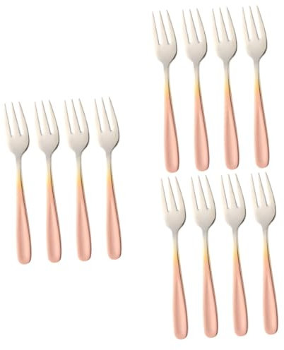 Garneck 12 Pièces fourchette en acier inoxydable boite a cake cotillons fourchettes à escargots fourchettes à dîner en acier inoxydable le cadeau des fruits jolies à fruits