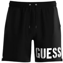 GUESS Bañador Corto Swimtrunk Medium Big F4GT28WG292, Negro, S