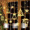 Aluusy Luces de Navidad 3,5M Blanco Cálido Cortina de Luces Navidad, 8 Modos Guirnalda Luz para navideña Exterior Interior Decoración 2025 con Estrellas, Campanas, Renos, Árbol de navideña
