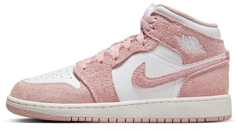 Nike Air Jordan 1 Mid SE Sneaker für Kinder, White/Sail/Legend Pink, 5.5 Big Kid