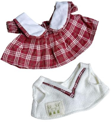 Luwecf Plüschpuppenbekleidung für 20 cm Große Puppen, Trendige Outfits Zum Anziehen, Rot
