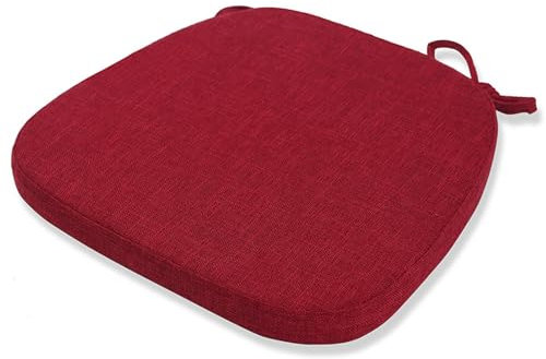 SDGBCXD, Stuhlkissen mit Bändern for Esszimmerstühle, Memory-Schaum-Sitzkissen, rutschfest, verdickte Stuhlpolsterung, trapezförmiges Stuhlkissen, 41 x 43 cm, waschbarer Bezug for Esszimmer- und Küche
