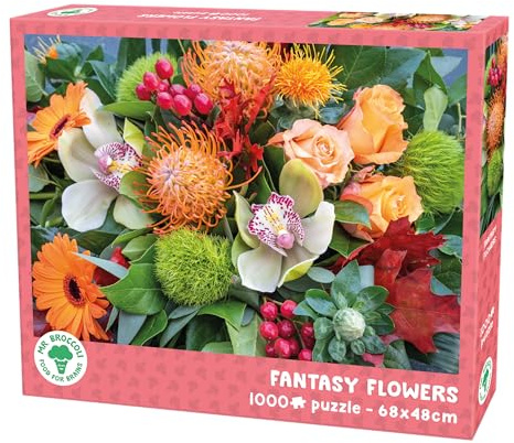 Mr. Broccoli Puzzle 1000 pièces - Fleurs fantastiques - Bouquet coloré - Adulte - 68 x 48 cm