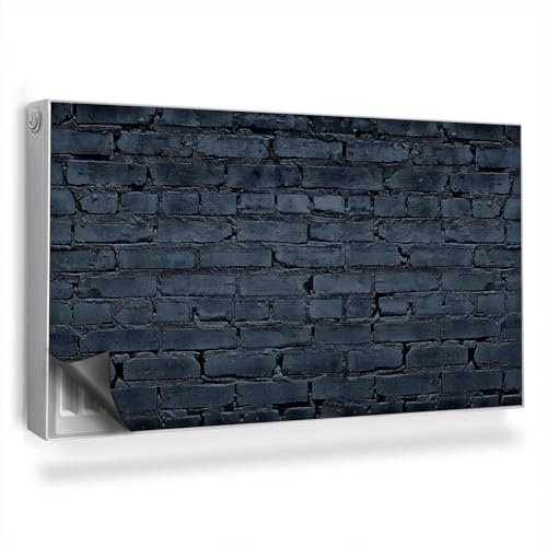Alfombrilla Magnética 110x60 cm Protección contra el Polvo y Daños Magnético Panel Decorativo Fácil Instalación para Radiador - Una Pared de Ladrillos Negros, una atmósfera Oscura.