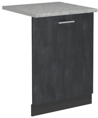 Vicco Pannello frontale della lavastoviglie R-Line, Calcestruzzo nero, 60 cm, PL Marmo